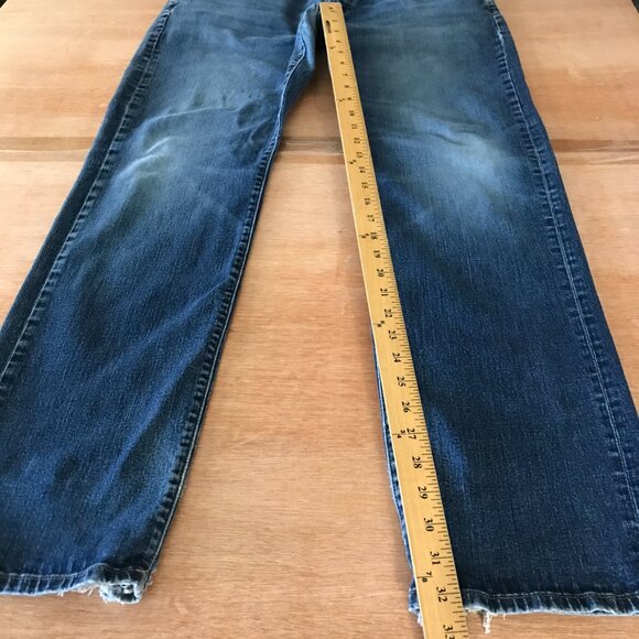 DL1961 Avery Straight Jeans Men 38x34 Blue Mid Rise Medium Wash Distressed 16800 - Picture 8 of 13